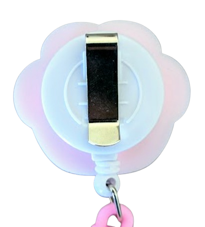 Schwesternuhr Silikon Clip ausziehbar Pfote Pink