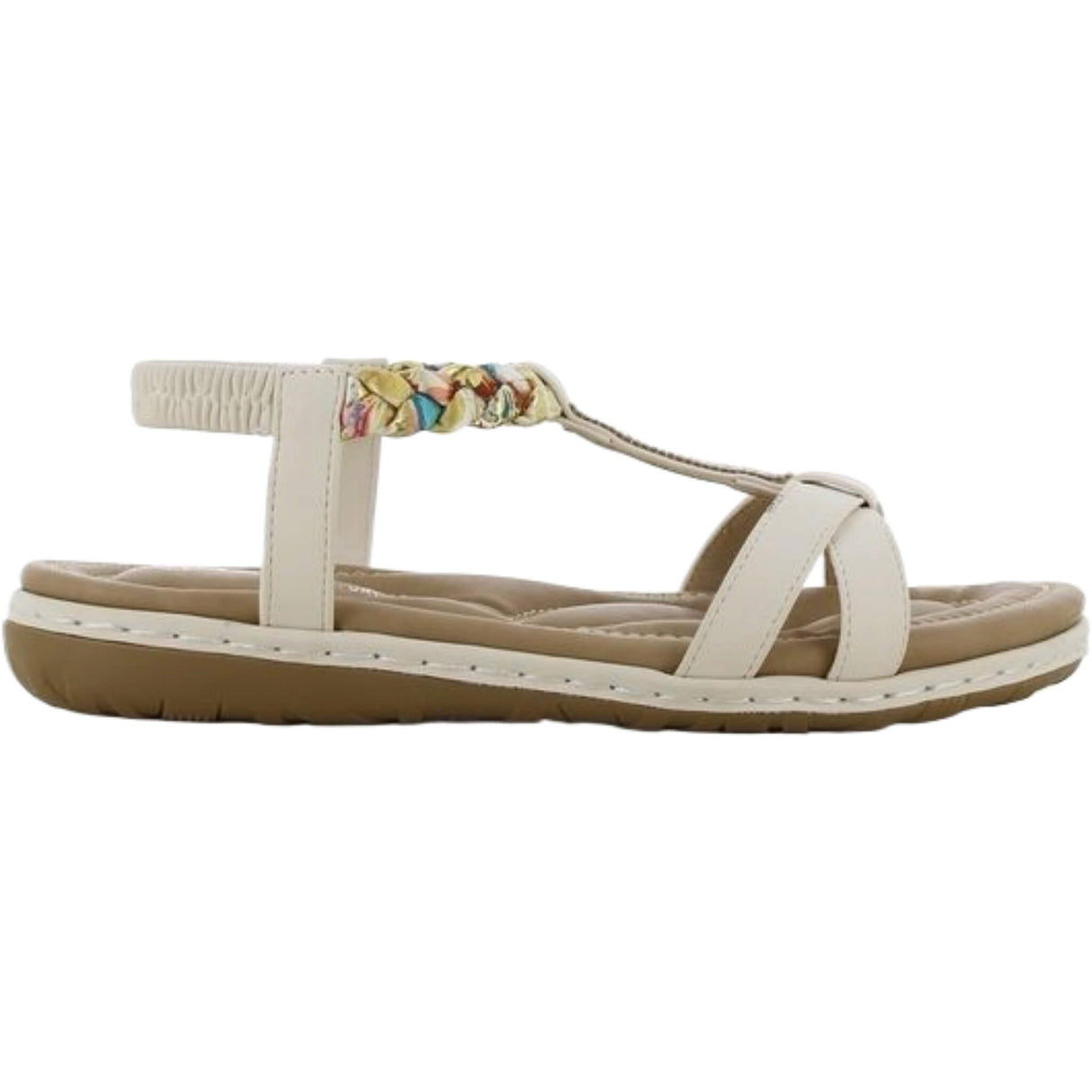 Boho-Breeze Komfort-Sandale Creme