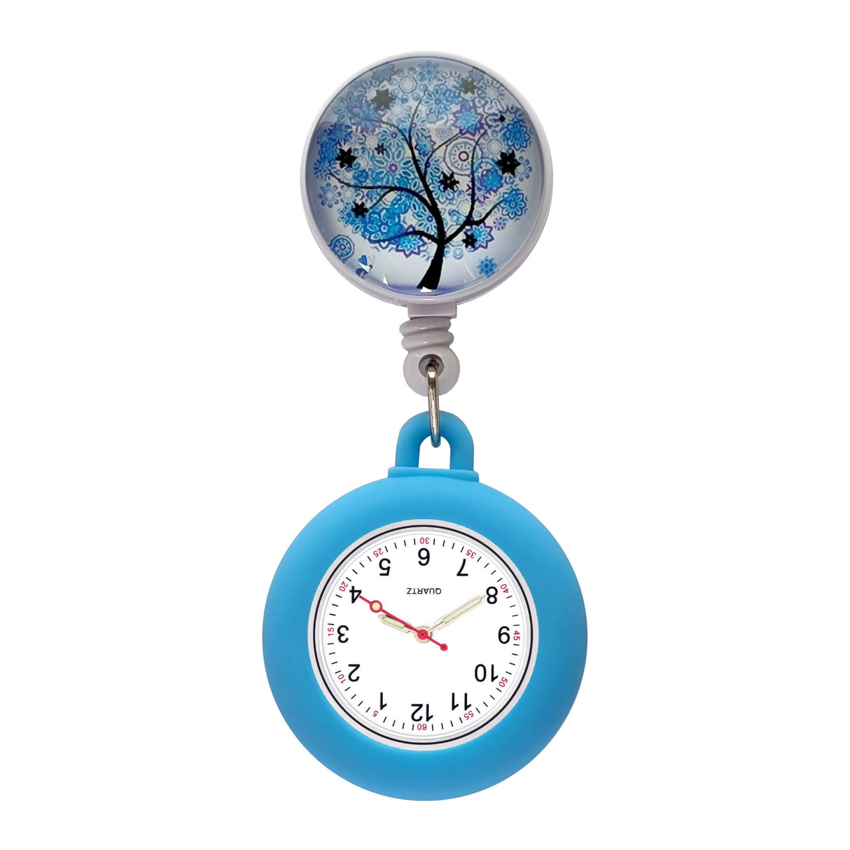 Silikon Clip Blue Tree - Clipuhr ausziehbar