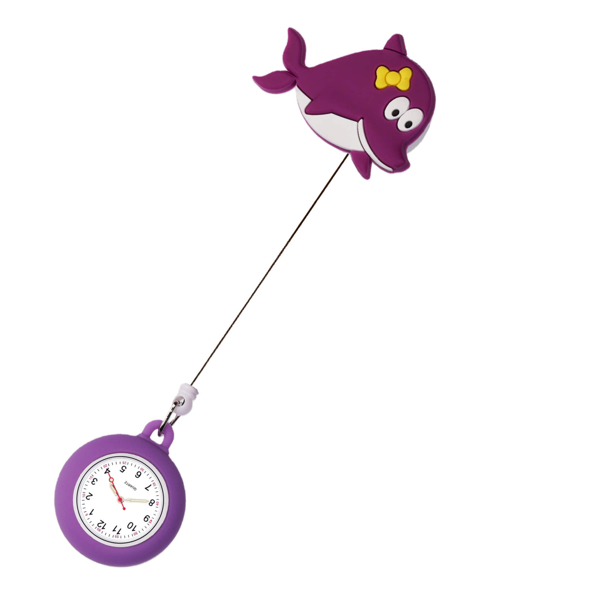 Schwesternuhr Silikon Clip ausziehbar Delfin