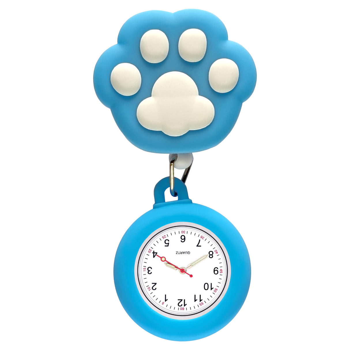 Silikon Clip Pfote Hellblau - Clipuhr ausziehbar