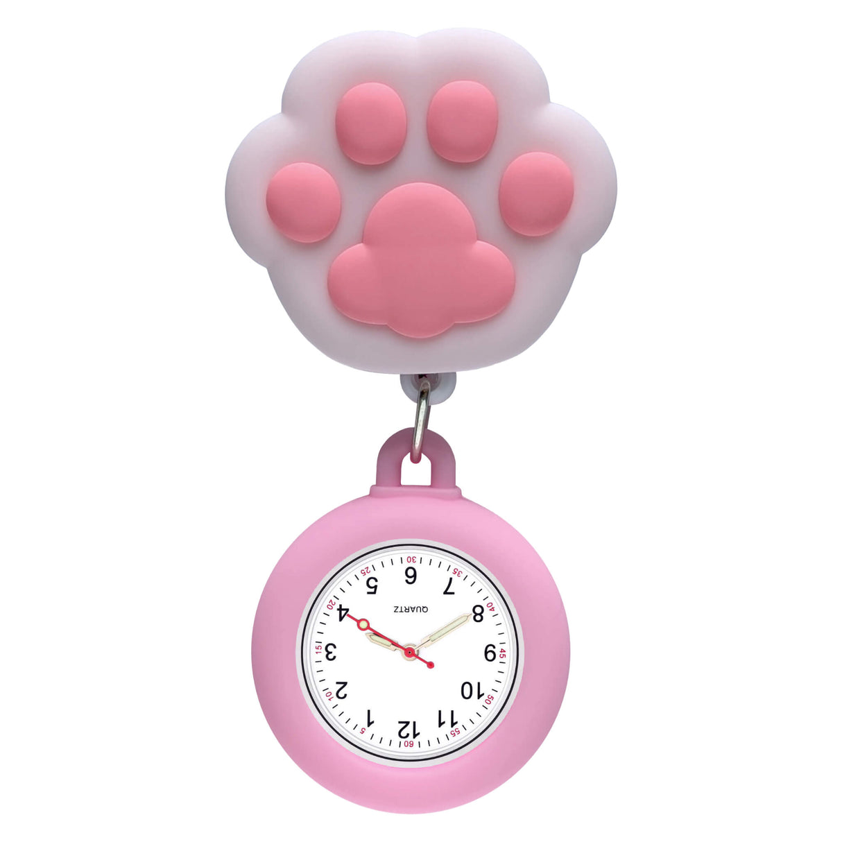 Silikon Clip Pfote Pink - Clipuhr ausziehbar