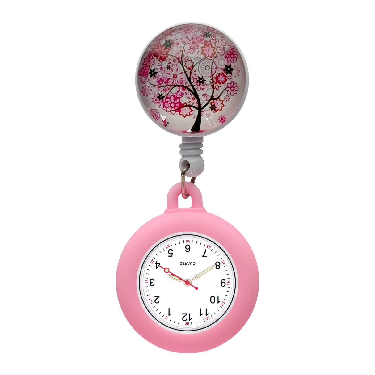 Silikon Clip Pink Tree - Clipuhr ausziehbar