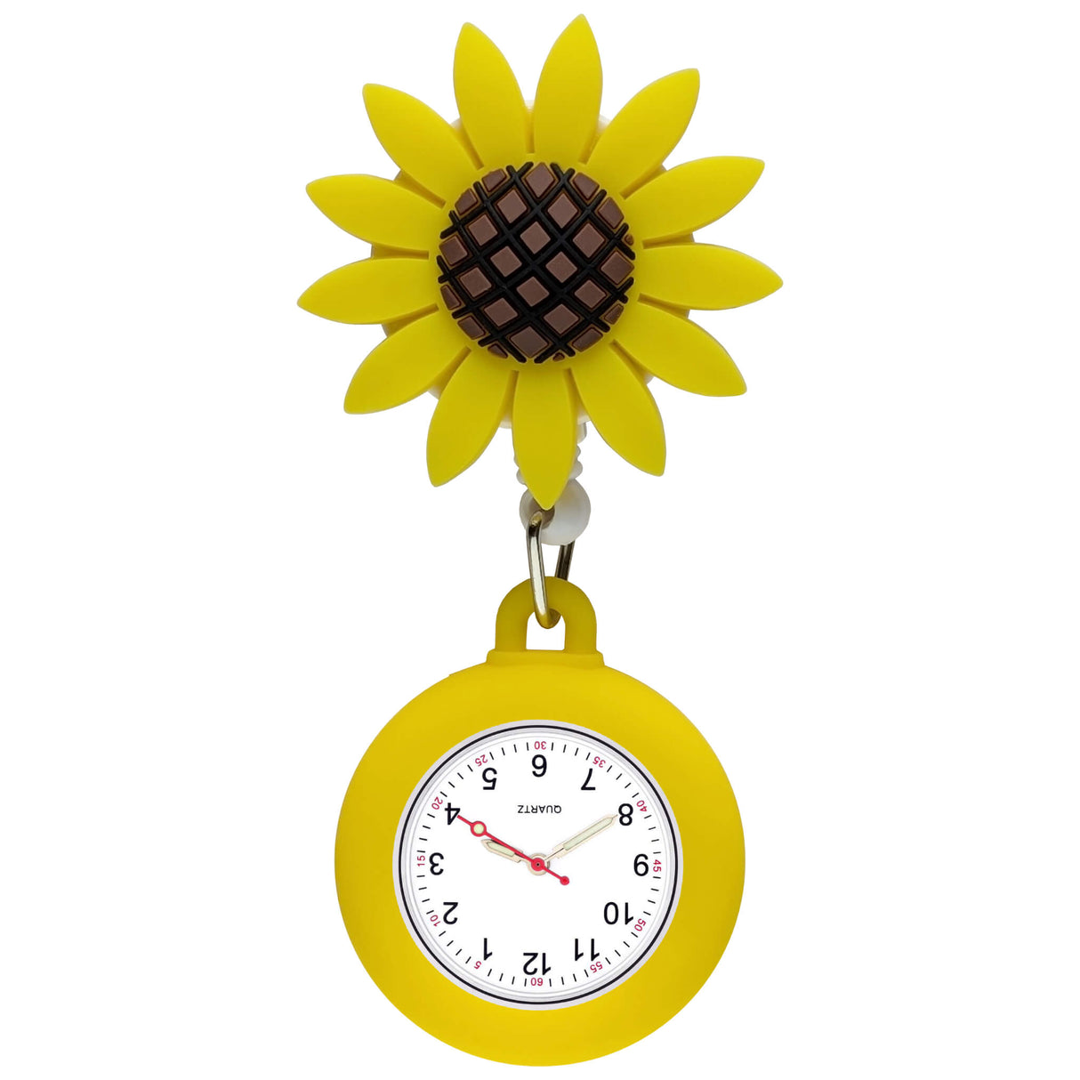 Silikon Clip Sonnenblume - Clipuhr ausziehbar