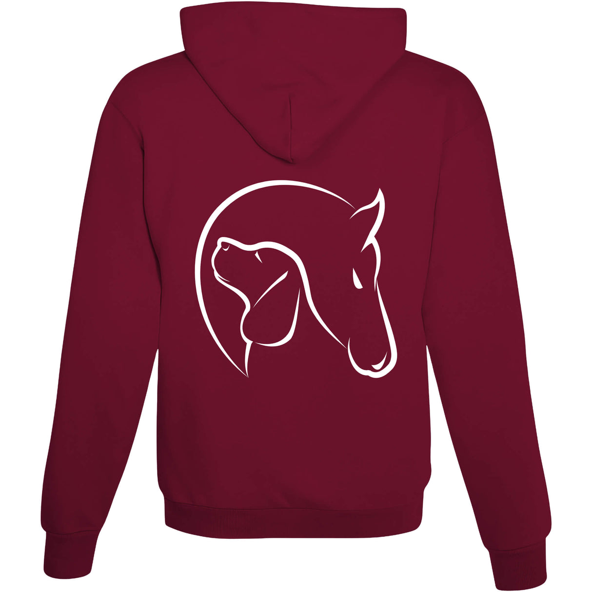 Hoodie Dog & Horse Burgundy
