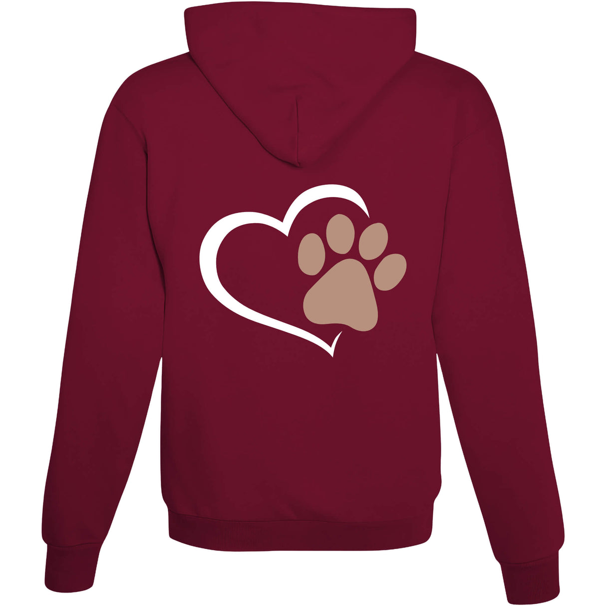 Hoodie Herz mit Pfote Burgundy