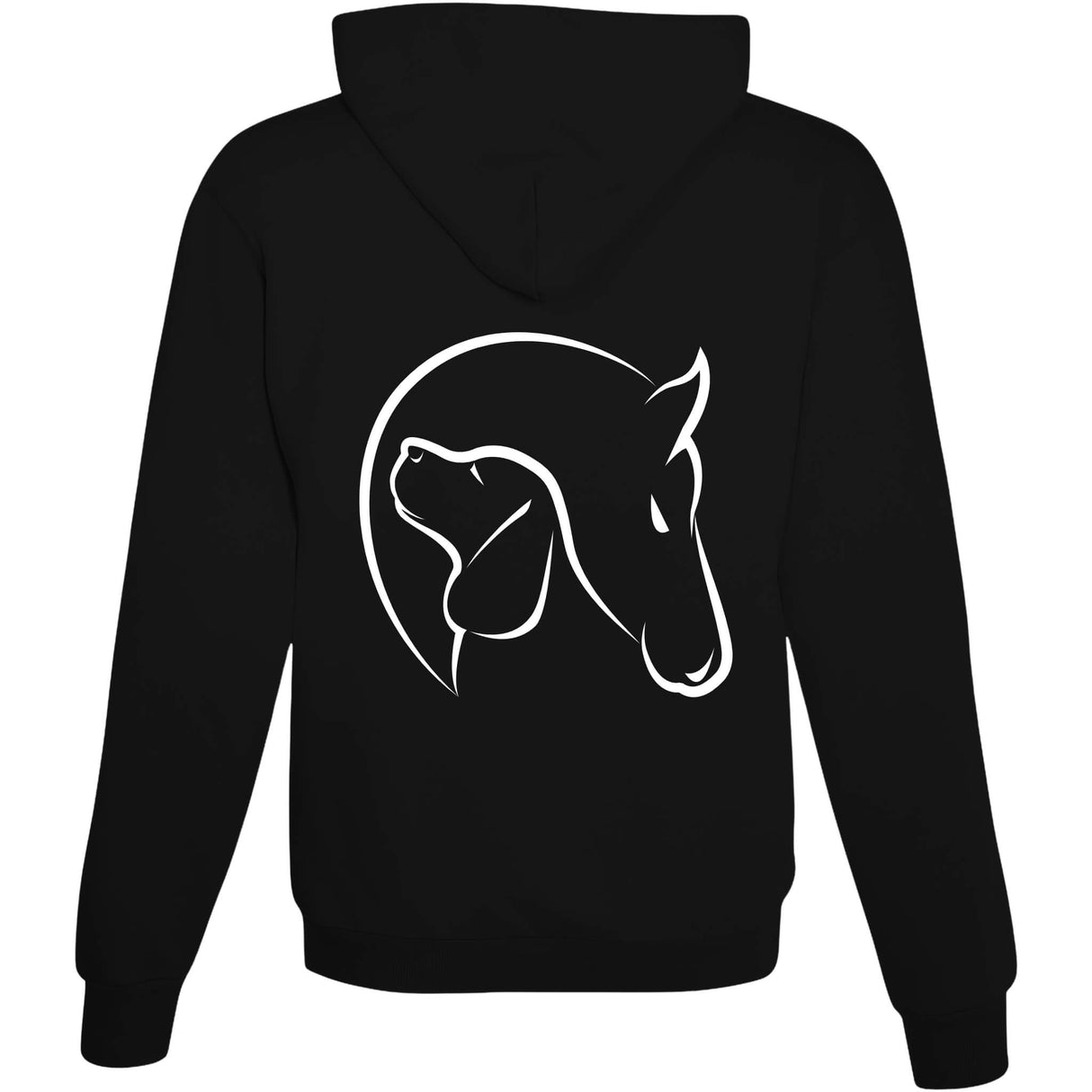 Hoodie Dog & Horse Deep Black