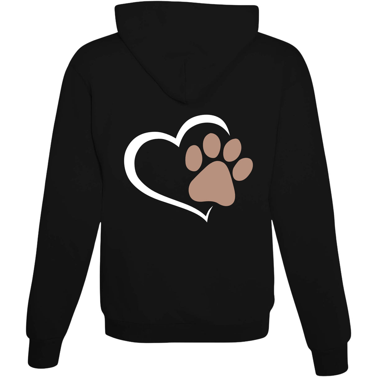 Hoodie Herz mit Pfote Deep Black