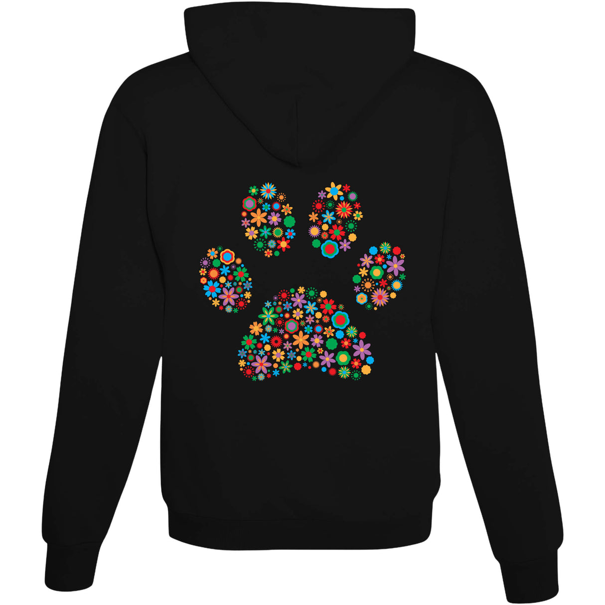 Hoodie Hundepfote Bunt Deep Black