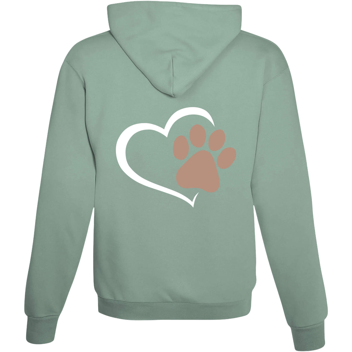 Hoodie Herz mit Pfote Dusty Green
