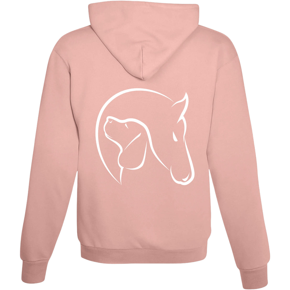Hoodie Dog & Horse Dusty Pink