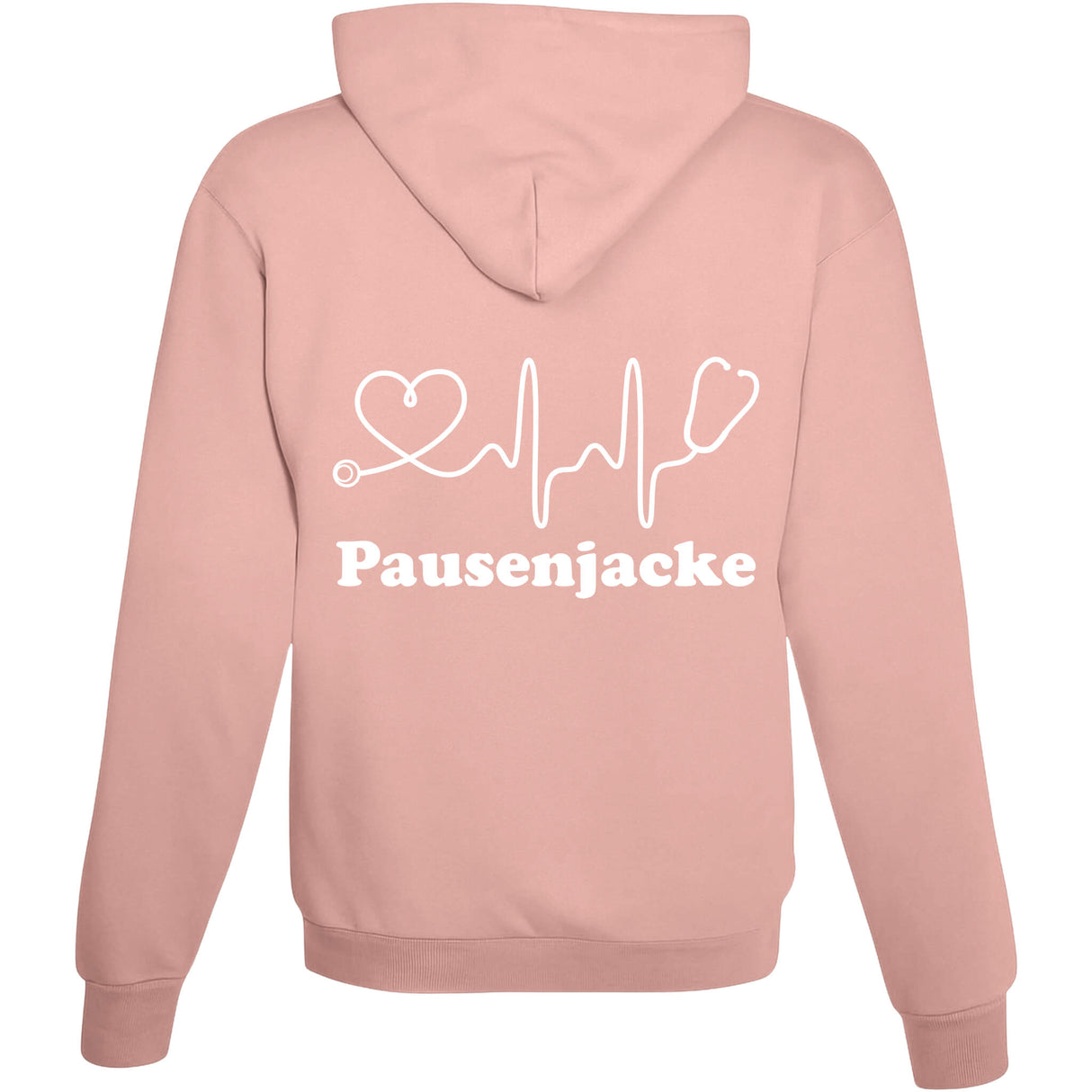 Hoodie Pausenjacke Dusty Pink mit weissem Motiv