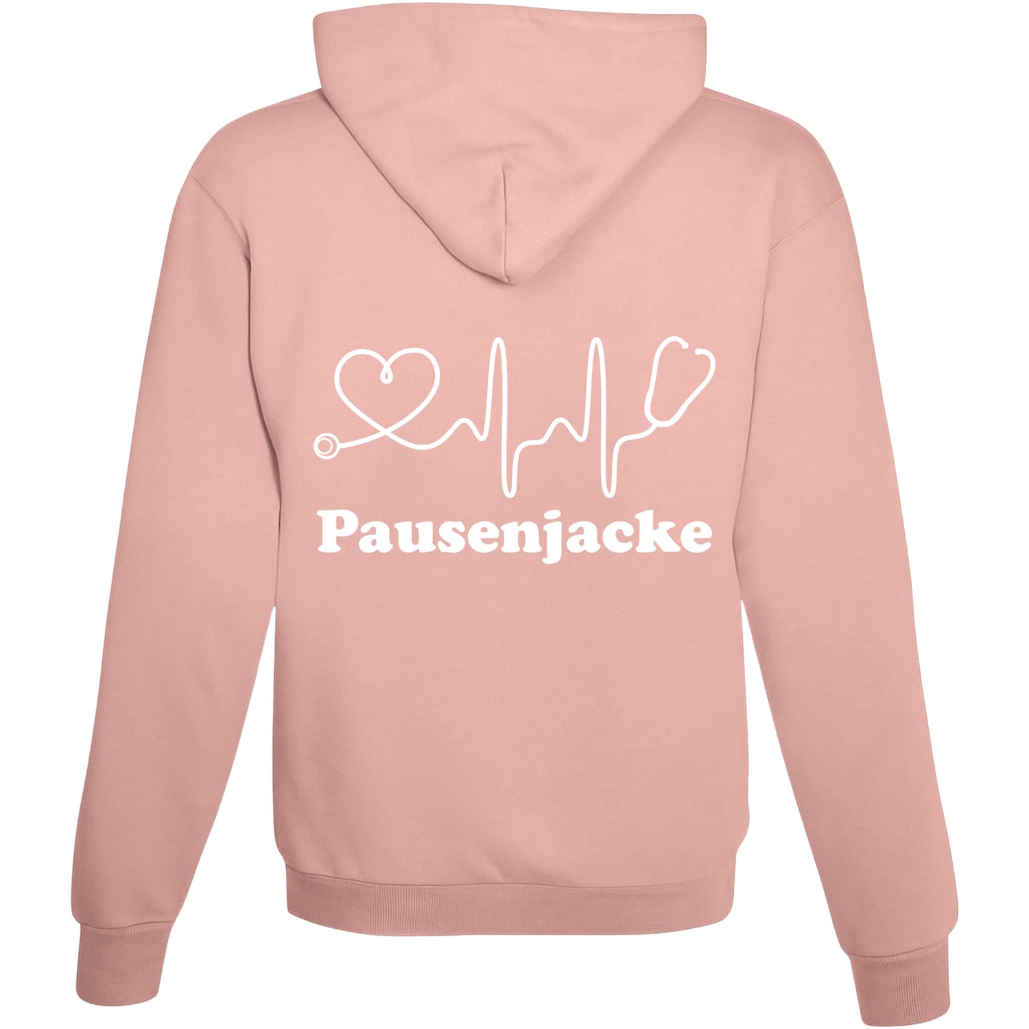 Hoodie Pausenjacke Dusty Pink mit weissem Motiv