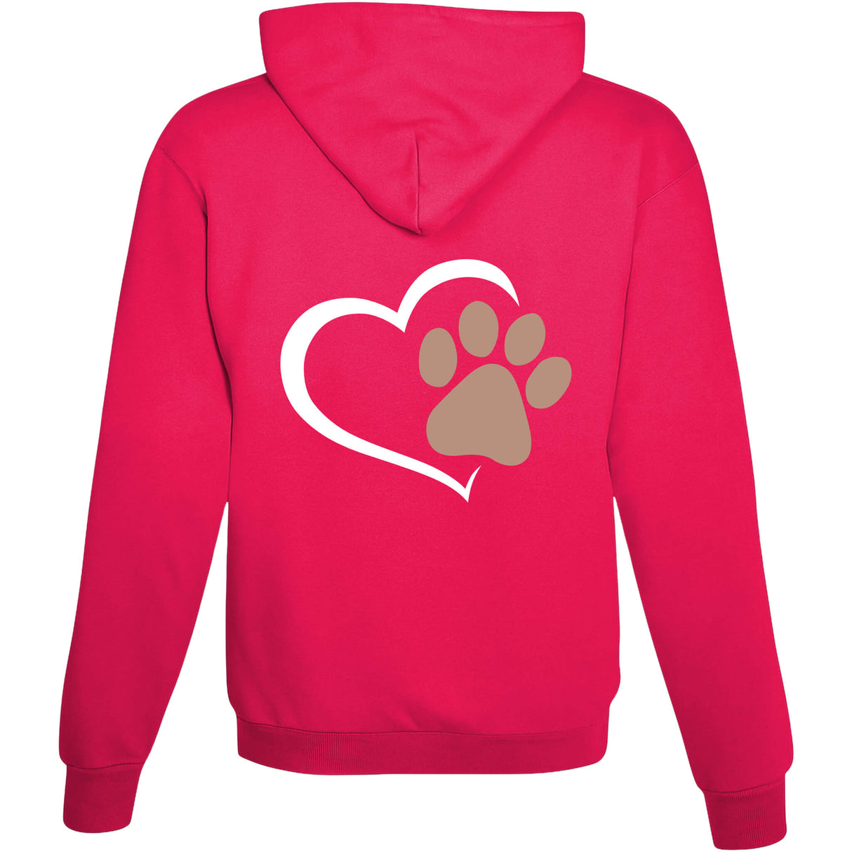 Hoodie Herz mit Pfote Hot Pink