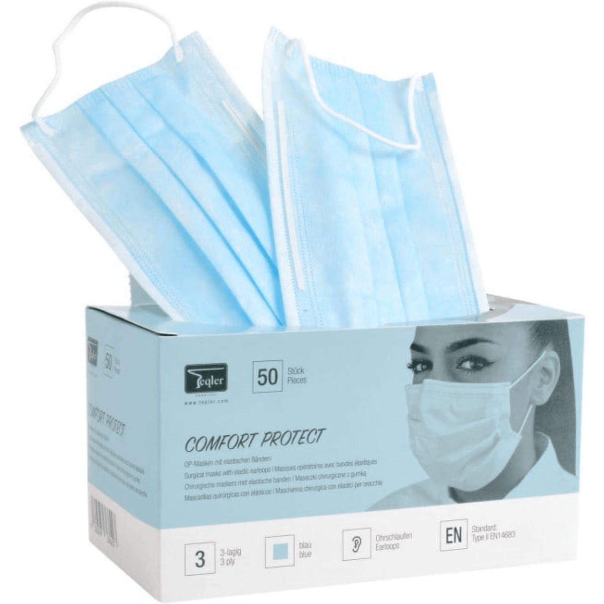 Hygiene Maske 3-lagig blau
