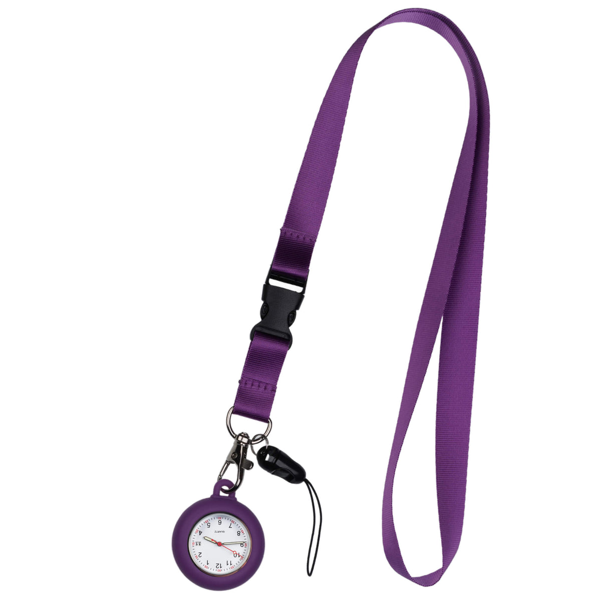 Lanyard Schwesternuhr Silikon Lila - Uhrwerk mit Datumsanzeige