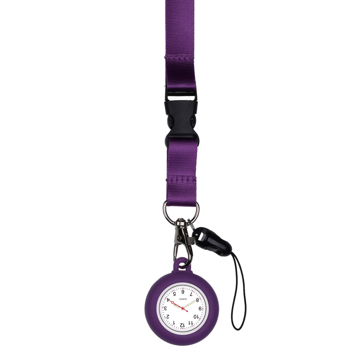 Lanyard Schwesternuhr Silikon Lila mit Uhrwerk