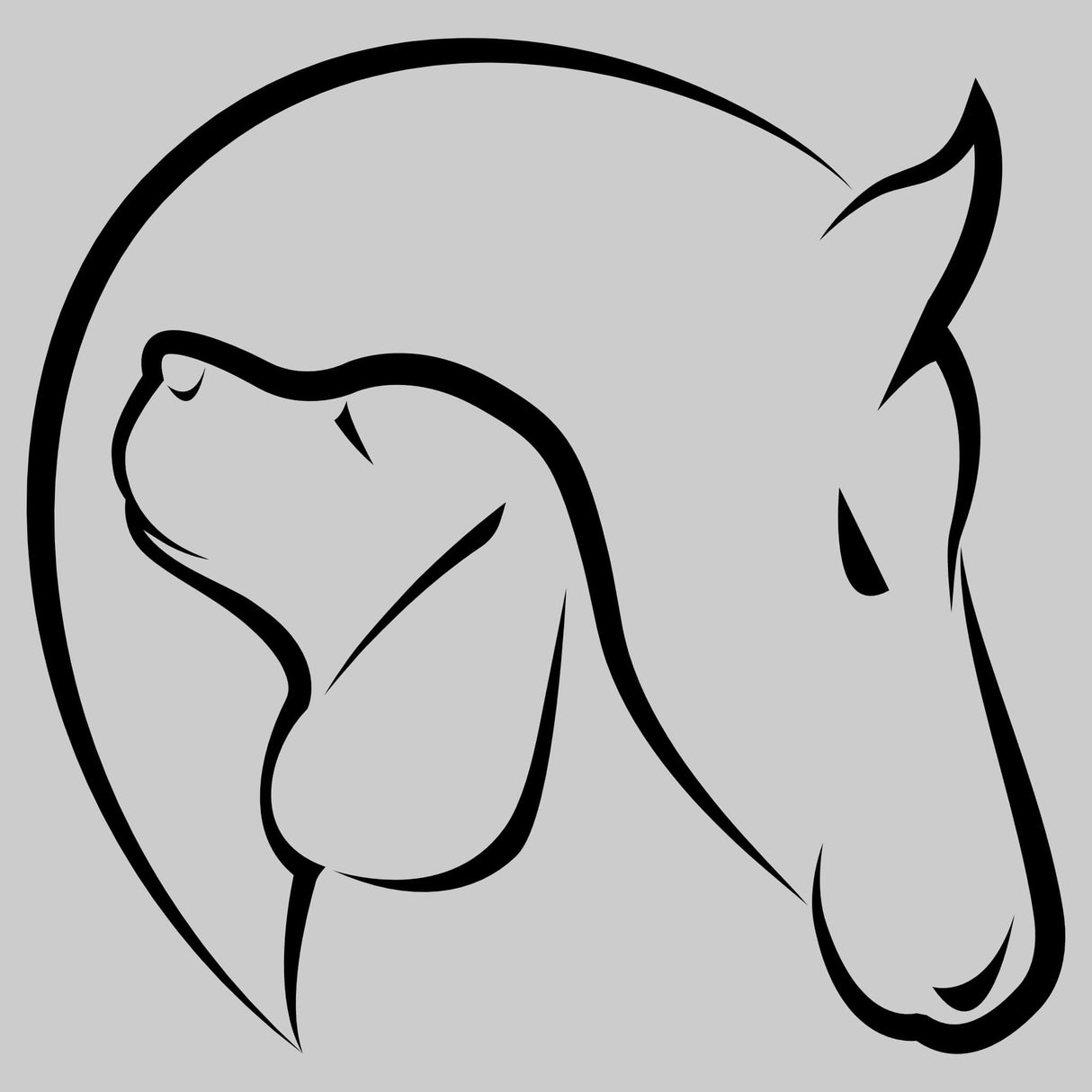 Hoodie Motiv Dog & Horse Schwarz