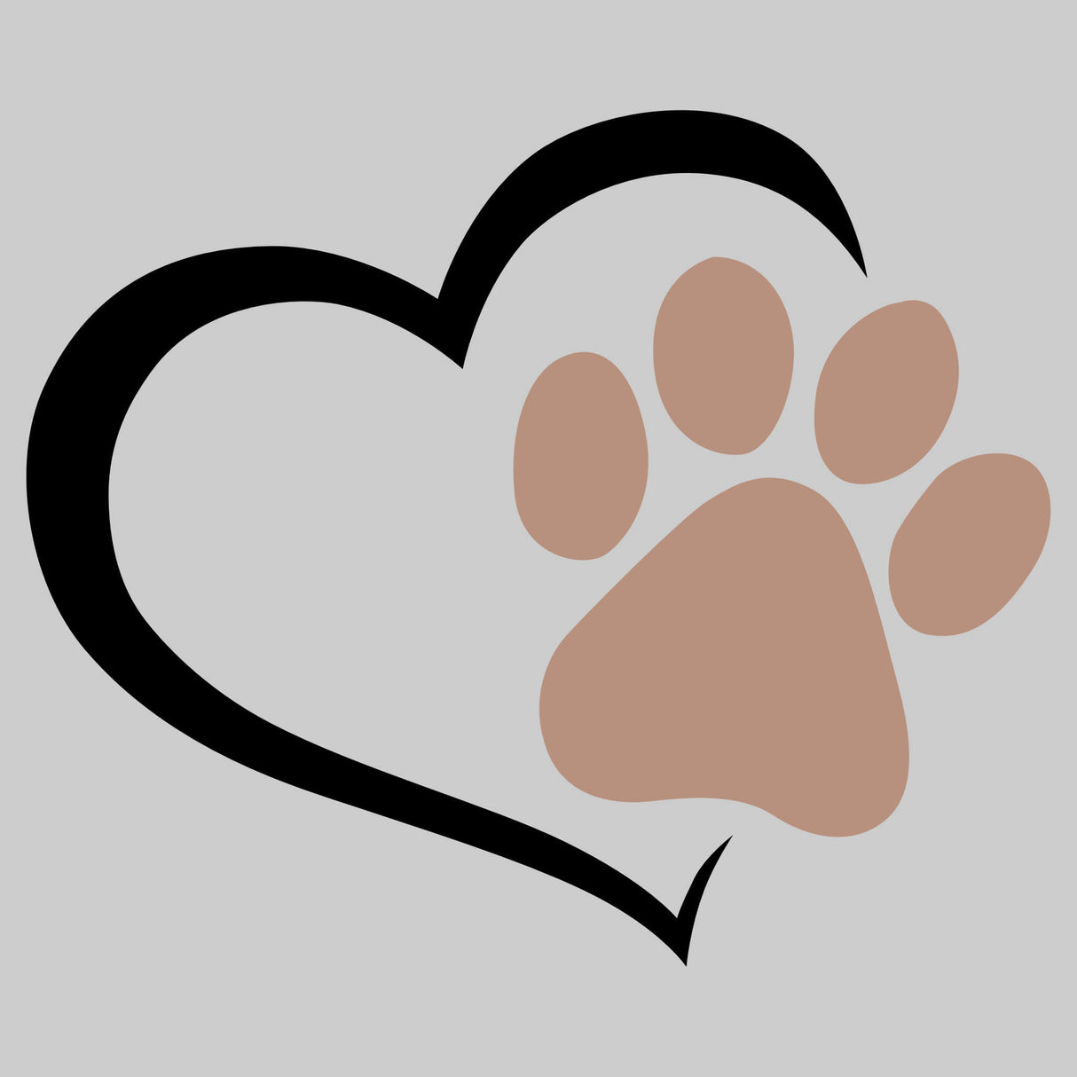 Hoodie Motiv Herz mit Pfote Schwarz