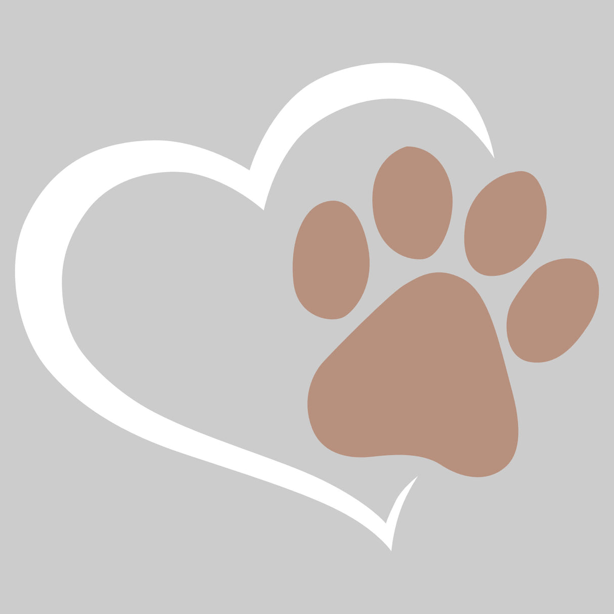 Hoodie Motiv Herz mit Pfote Weiss