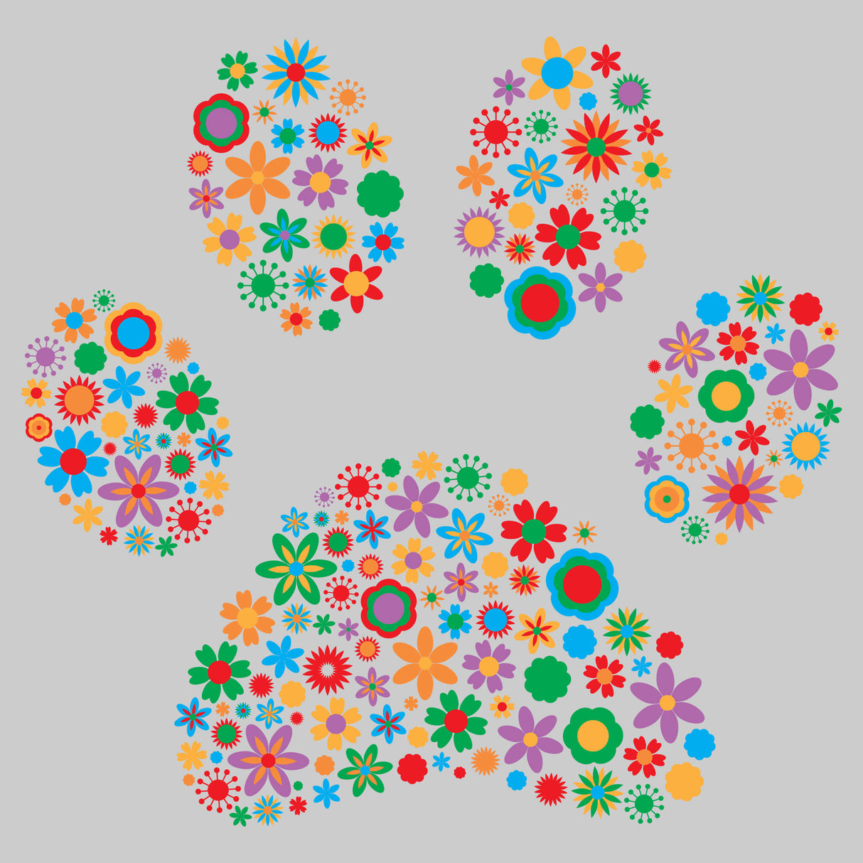 Hoodie Motiv Hundepfote Bunt