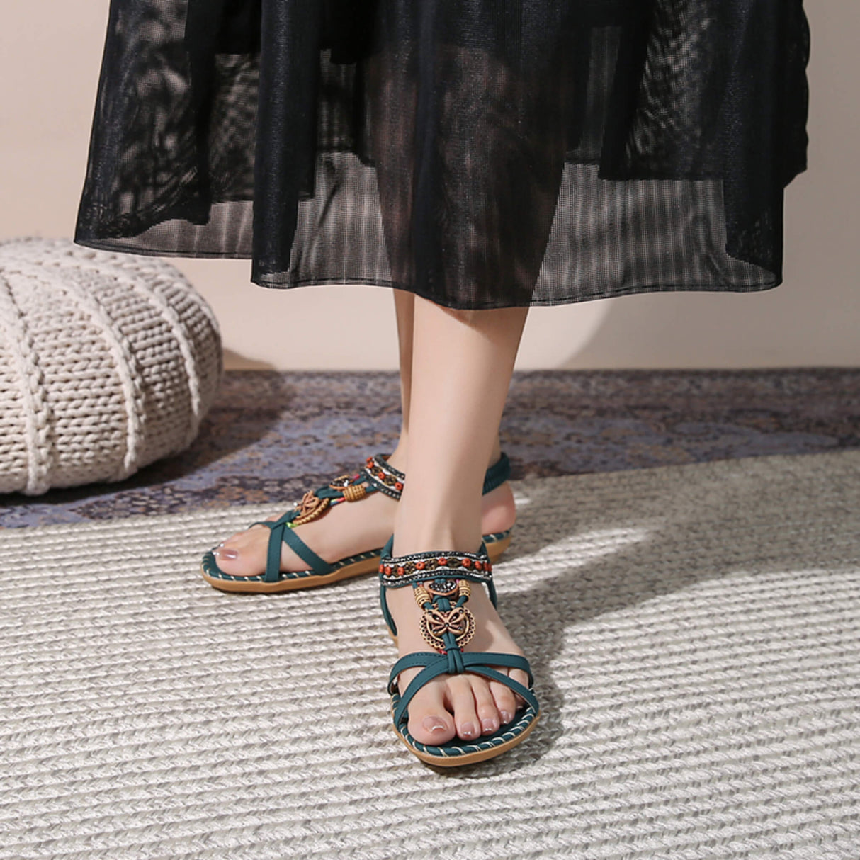 Sommersandale Retro Green