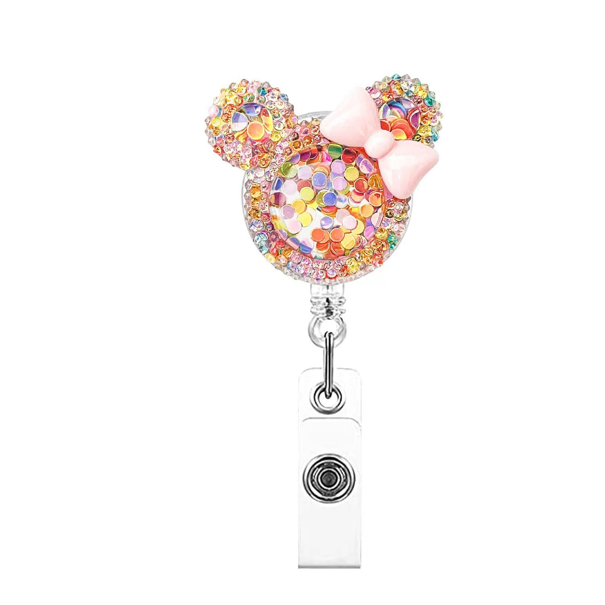 Porte-badge motif Souris colorée