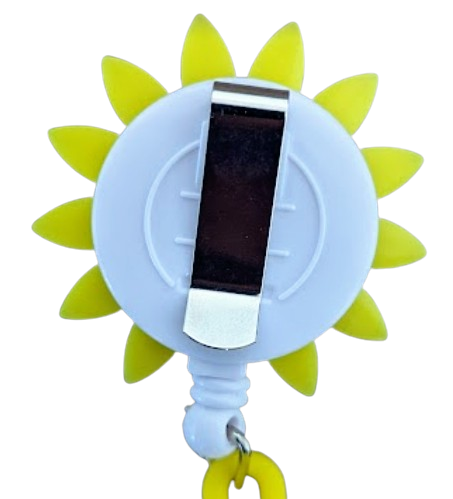 Schwesternuhr Silikon Clip ausziehbar Sonnenblume