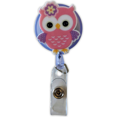 Badgehalter Motiv Eule Rose
