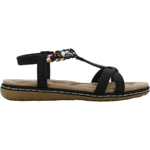 Boho-Breeze Komfort-Sandale Schwarz