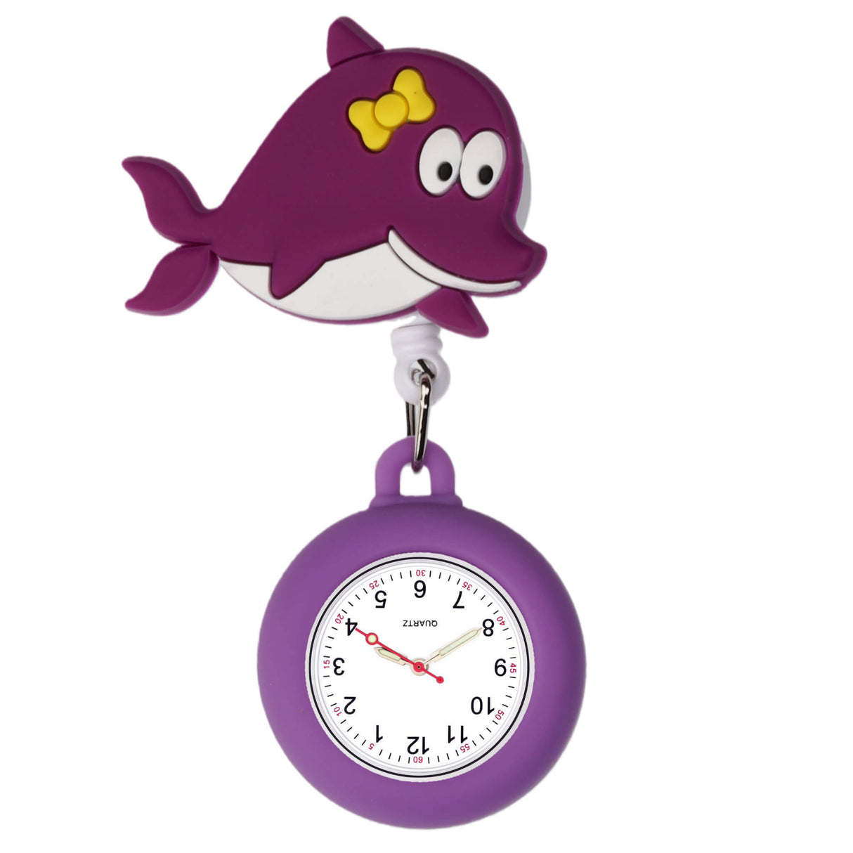 Schwesternuhr Silikon Clip ausziehbar Delfin