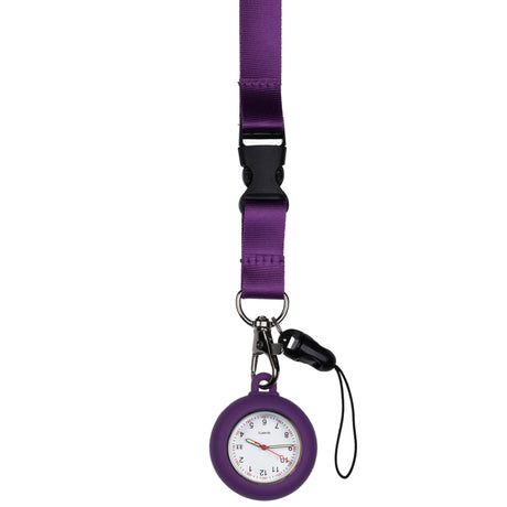 Lanyard Schwesternuhr Silikon Lila - Uhrwerk mit Datumsanzeige