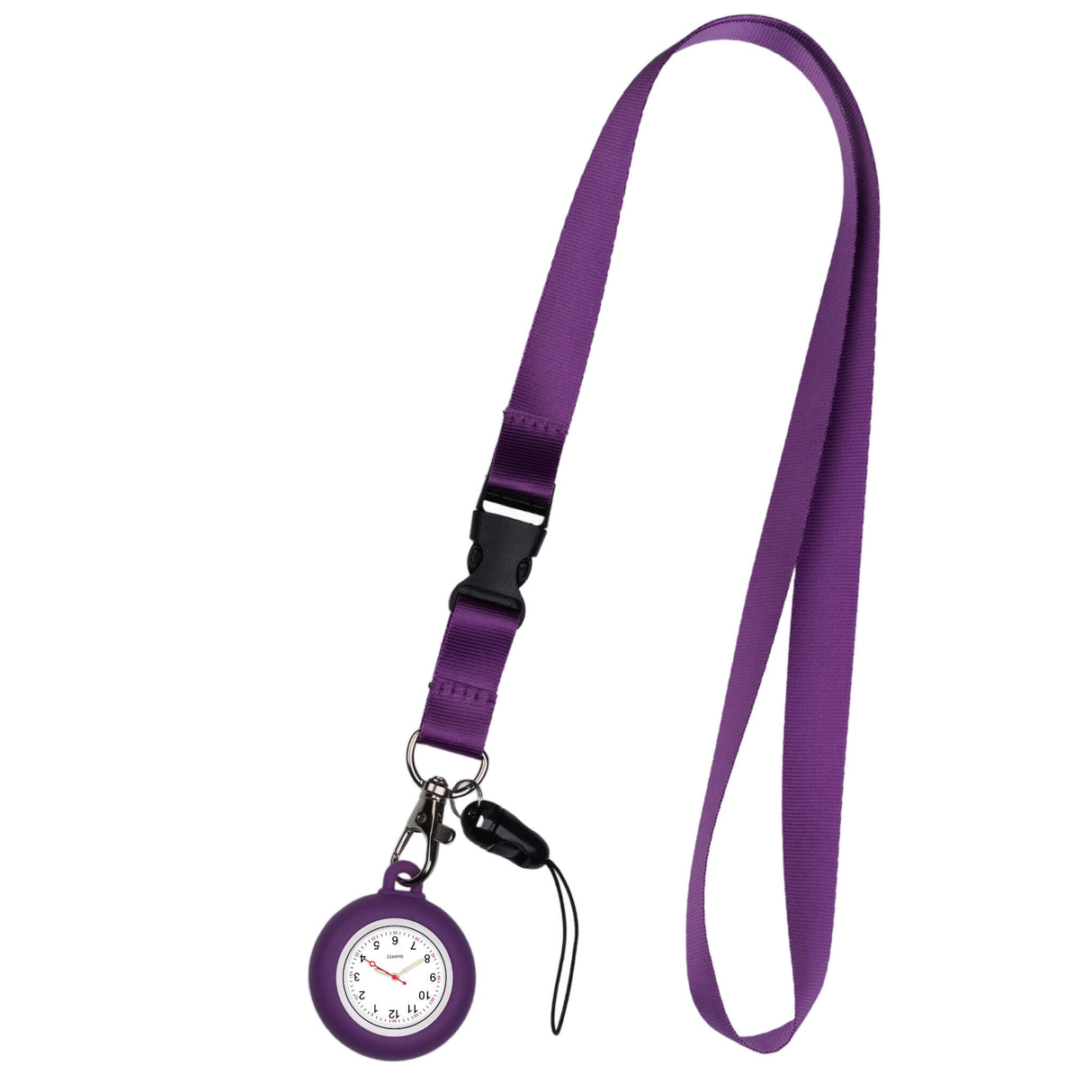 Lanyard Schwesternuhr Silikon Lila mit Uhrwerk