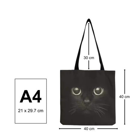 Leinentasche "Schwarze Katze"
