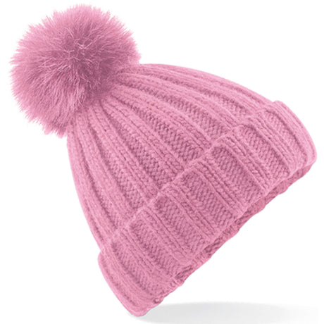 Mütze Faux Fur Pop Pom