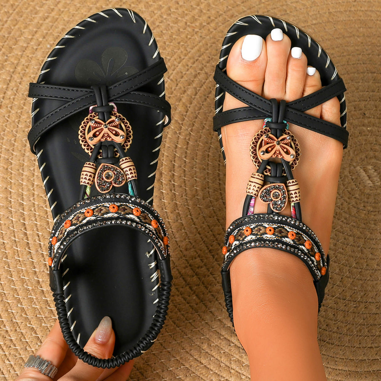 Sommersandale Retro Black